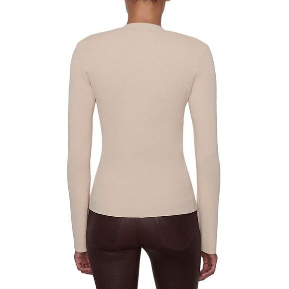 New frame | Rib-Knit V-Neck Top in Vanilla - Picture 3 of 9